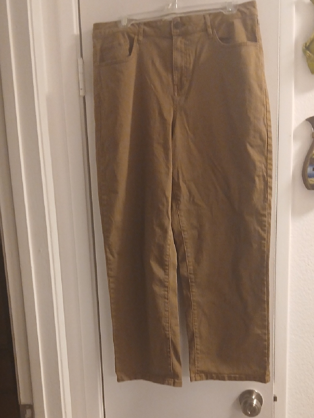 Marc New York Women's  Tan Chinos Straight Fit Size 14 Cotton /:Spandex Blend